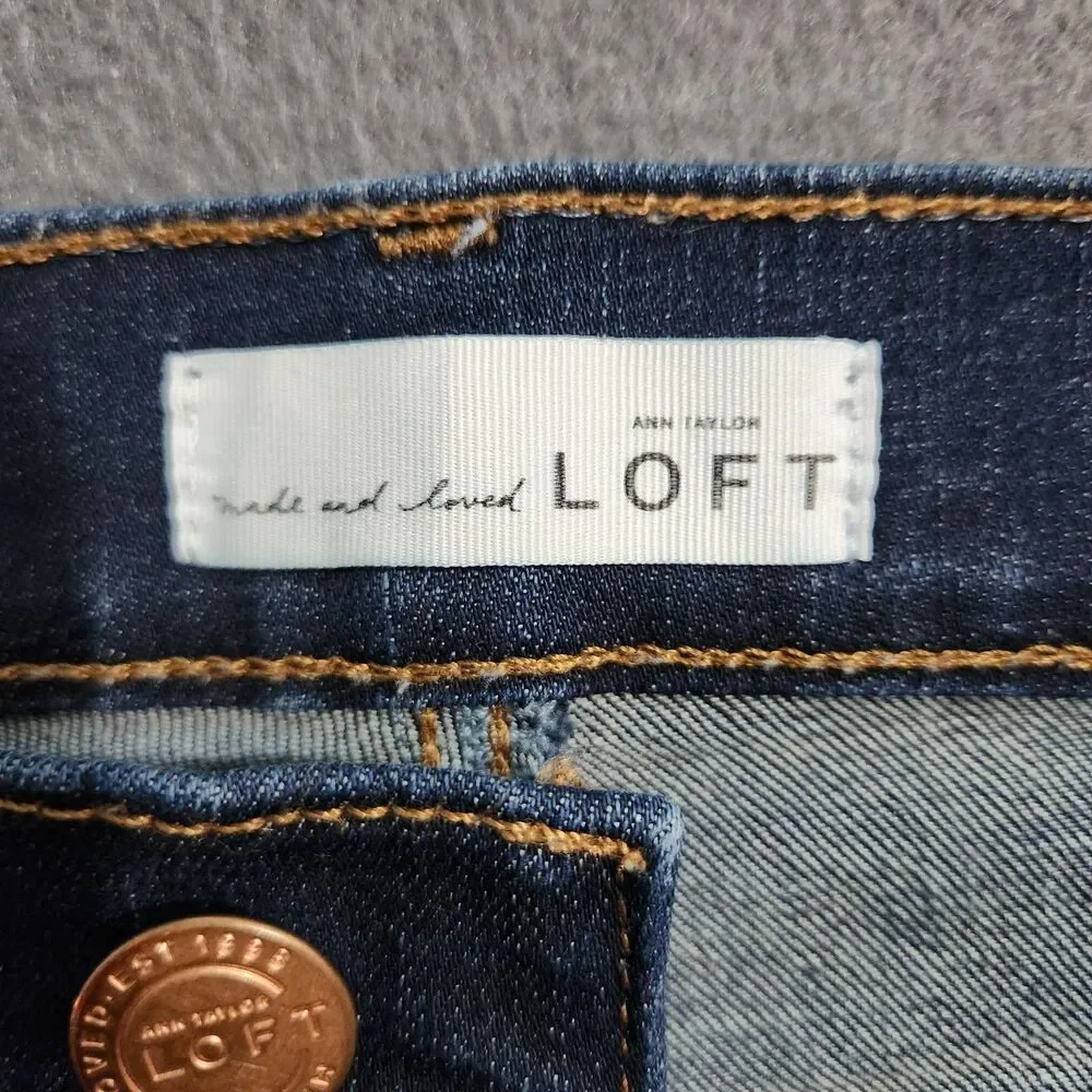 Ann Taylor LOFT Cropped Jeans Women 27/4 Dark Wash Low Rise Skinny